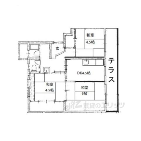 木の岡レフレール(2DK/3階)の間取り写真