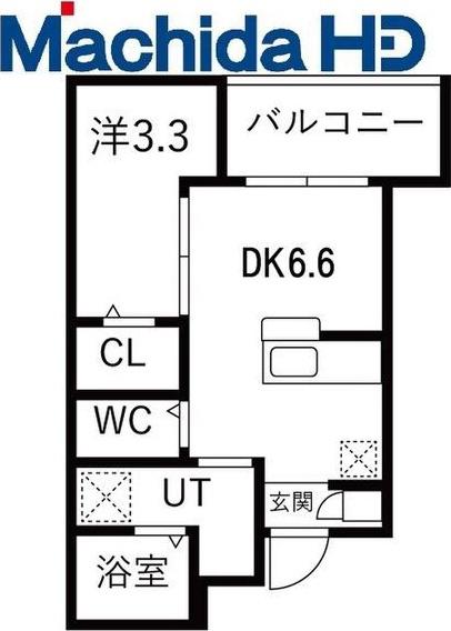 大浜北町シーエム・シス(1DK/2階)の間取り写真
