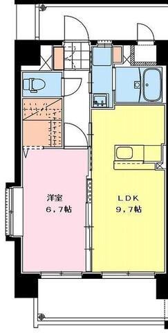 リシェス(1LDK/4階)の間取り写真