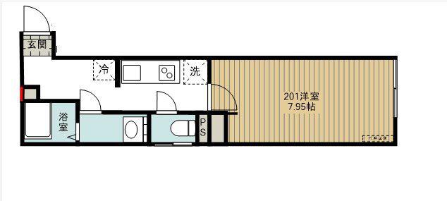 カインドネス狭山ヶ丘サウス(1K/3階)の間取り写真