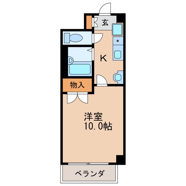 カーサ新栄(1K/2階)の間取り写真