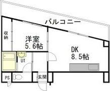 ソシエール南5条(1LDK/7階)の間取り写真