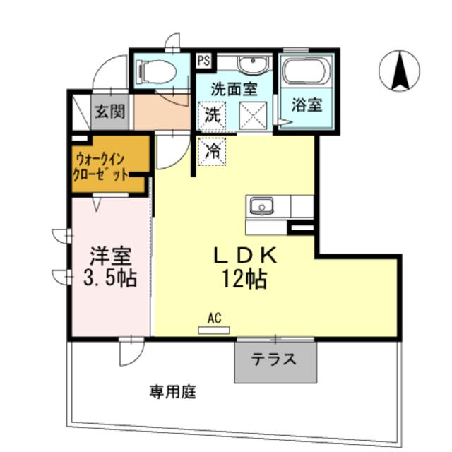 Kメゾン(1LDK/1階)の間取り写真