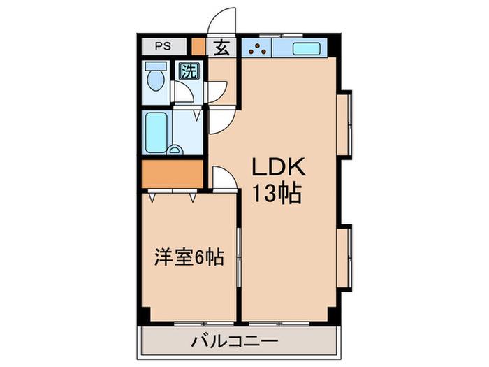 ホワイトシャトレー(1LDK/3階)の間取り写真