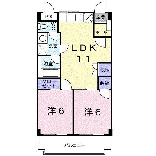 SR.パレス(2LDK/1階)の間取り写真