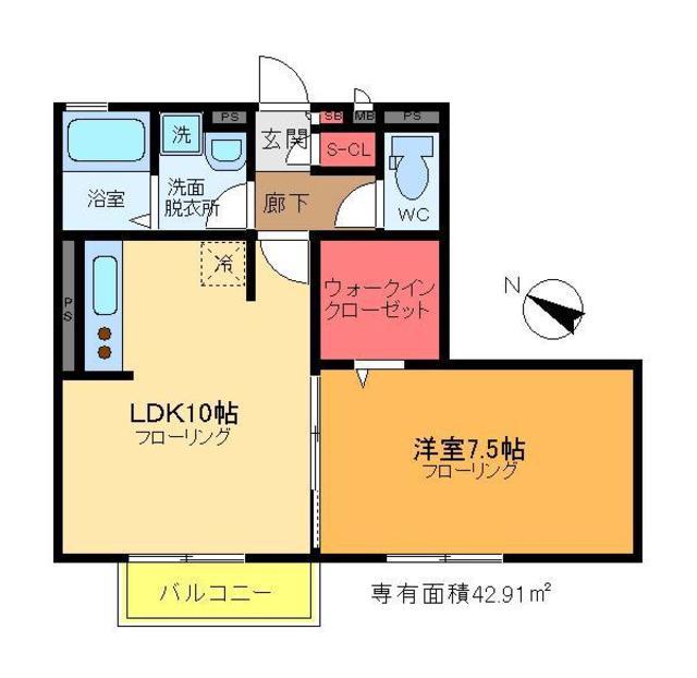 フォーリーフ瑞江(1LDK/2階)の間取り写真