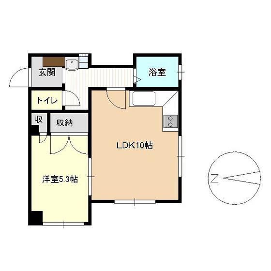 サンシャインプラザ旭町(1LDK/1階)の間取り写真