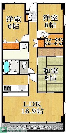 パラシオ(3LDK/4階)の間取り写真