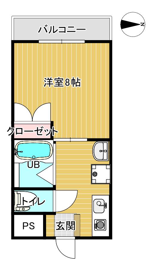 コアクレスト上草柳I(1K/2階)の間取り写真