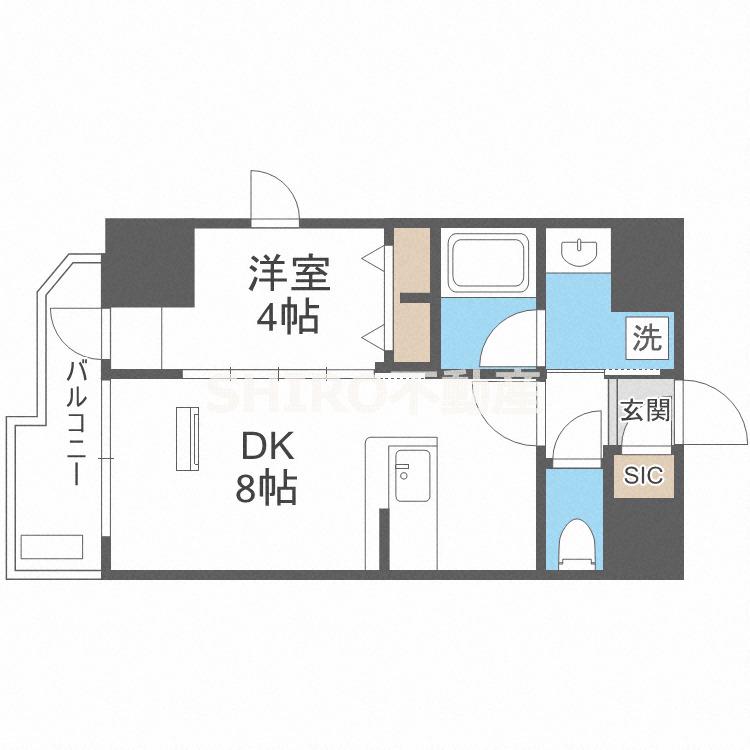 エステムコート大阪福島ルアーナ(1LDK/5階)の間取り写真