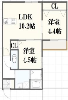 千里山4丁目PJ(2LDK/1階)の間取り写真