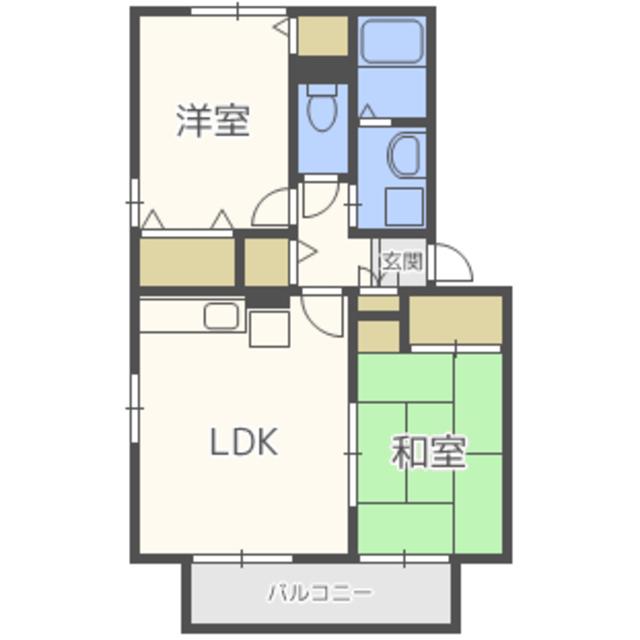 セジュールフォーレB(2LDK/2階)の間取り写真