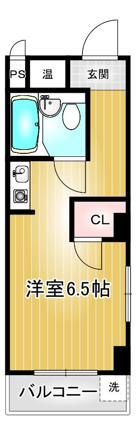 メゾンジュネス(ワンルーム/4階)の間取り写真