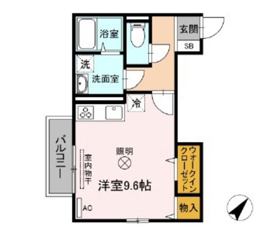 ユースレジデンス(ワンルーム/2階)の間取り写真
