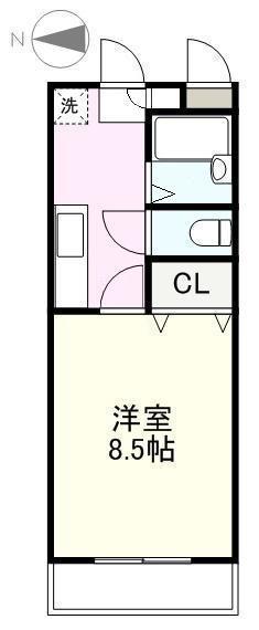 APARTMENT M(1K/2階)の間取り写真
