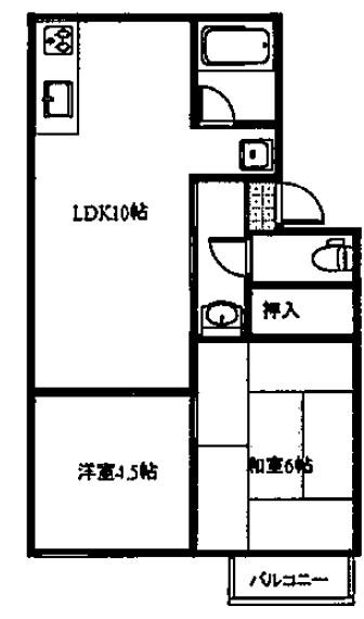 メゾンゆう(2LDK/1階)の間取り写真