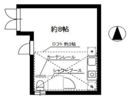 ヴィクトワール千住(ワンルーム/3階)の間取り写真