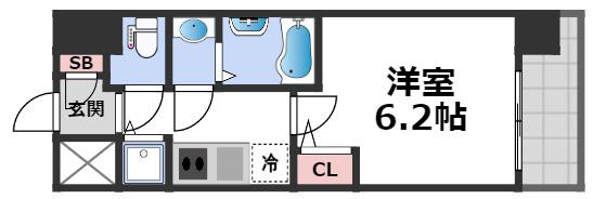 LA DOUCEUR北巽(1K/10階)の間取り写真