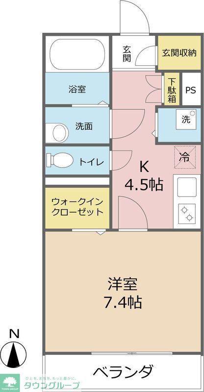 パームコテージIII番館(1K/1階)の間取り写真