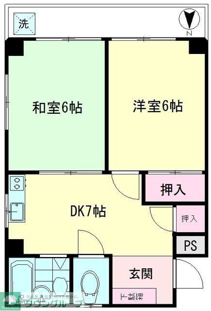 葛岡第二マンション(2DK/2階)の間取り写真