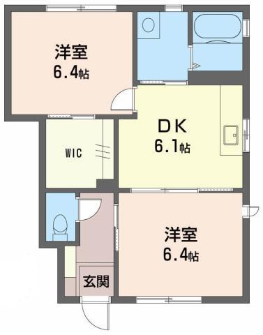 ヴィラ エスペランス II(2DK/1階)の間取り写真