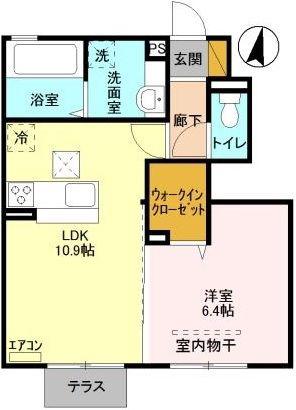 メゾンエミールⅠ(1LDK/1階)の間取り写真
