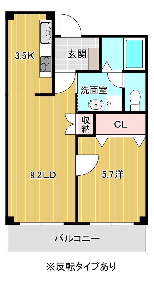 ウエルス細江(1LDK/2階)の間取り写真