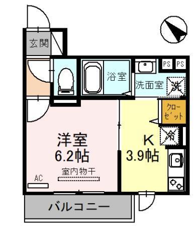 RIHITO堺東(1K/3階)の間取り写真