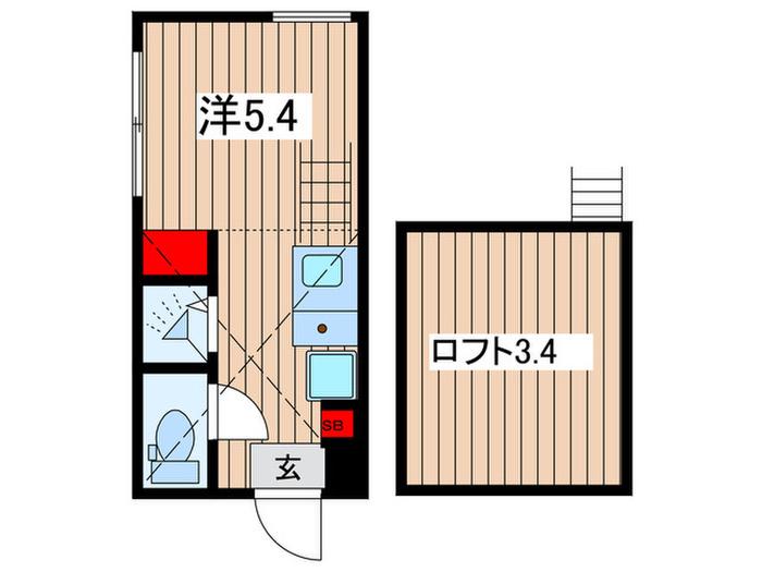 GLADO目黒(ワンルーム/1階)の間取り写真