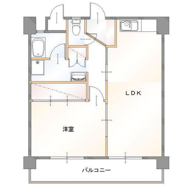 グローリオ美術館通(1LDK/2階)の間取り写真