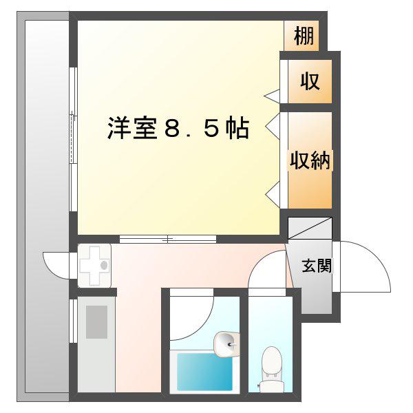 UCHIDAマンション(1K/3階)の間取り写真