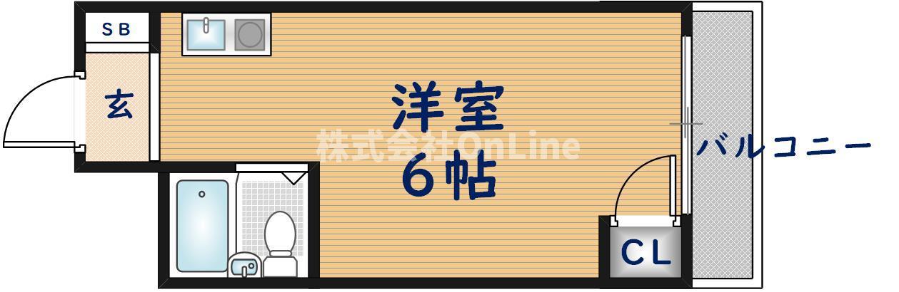 エクセレント小若江(ワンルーム/4階)の間取り写真