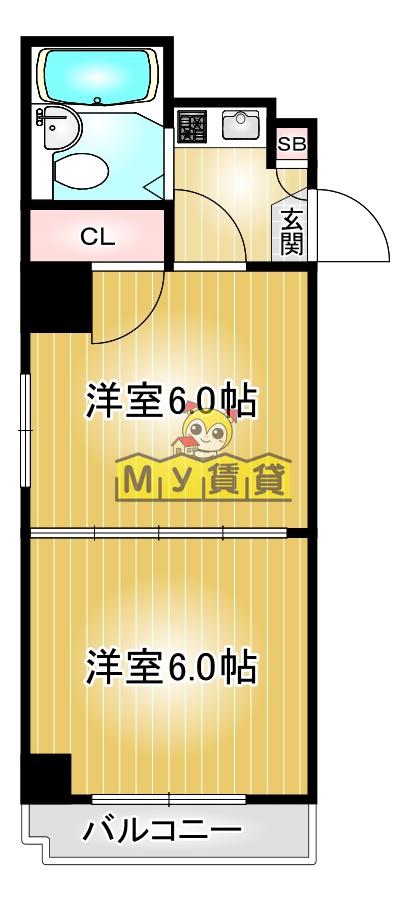 プリンセス泉(2K/2階)の間取り写真