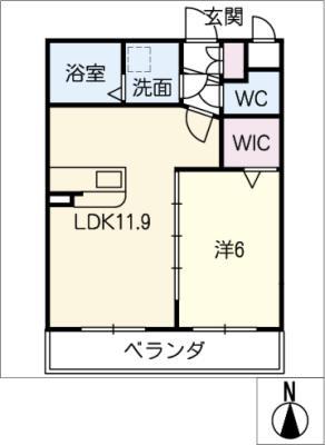 プリミエール中野(1LDK/1階)の間取り写真