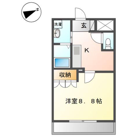 グラーノ(1K/1階)の間取り写真