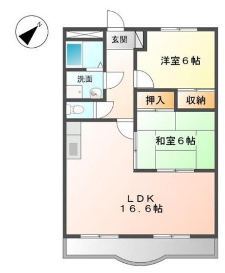 エランドール(2LDK/2階)の間取り写真