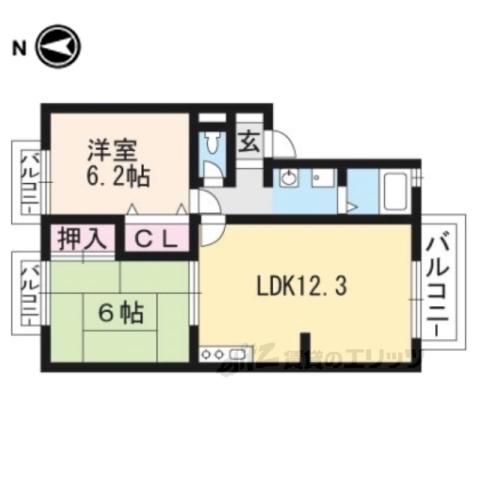 グレースコートファイン(2LDK/2階)の間取り写真