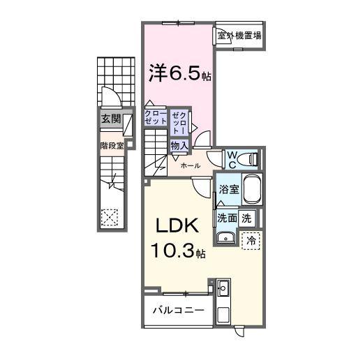 グランビアレジデンス(1LDK/2階)の間取り写真