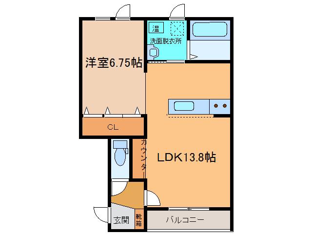 テトラド(1LDK/1階)の間取り写真