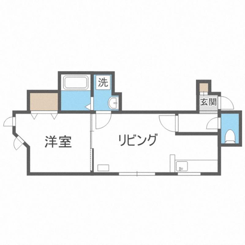 ル・ストゥディオ(1LDK/2階)の間取り写真