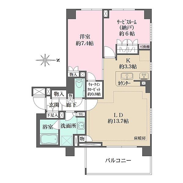 BELISTA四谷大京町 ベリスタ四谷大京町(1SLDK/1階)の間取り写真