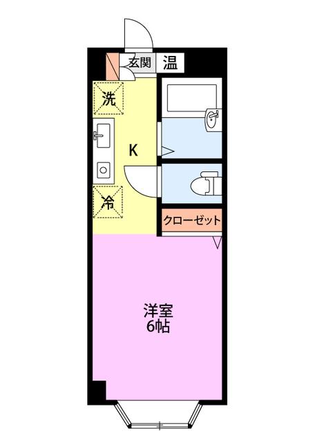 LILY-BE 笹口(1K/2階)の間取り写真