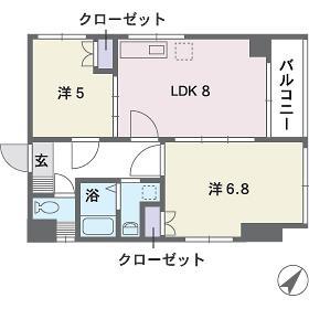 レクスタ平和(2LDK/2階)の間取り写真
