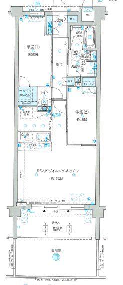 ドルチェヴィータ名古屋則武(3LDK/1階)の間取り写真
