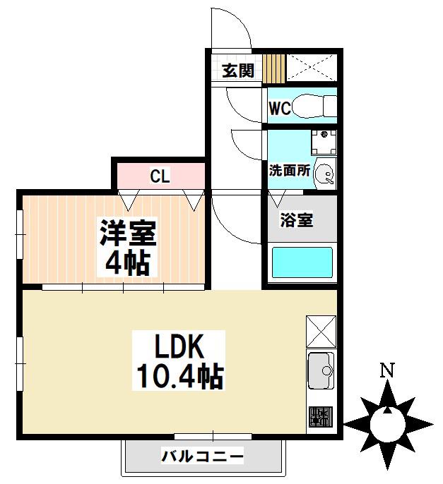 MOVE堀田(1LDK/3階)の間取り写真