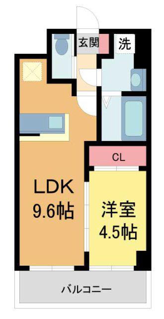 プレジオ武庫川AIAN(1LDK/8階)の間取り写真