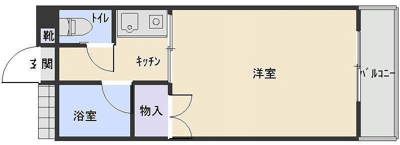 ミリオンプラザ(1K/3階)の間取り写真