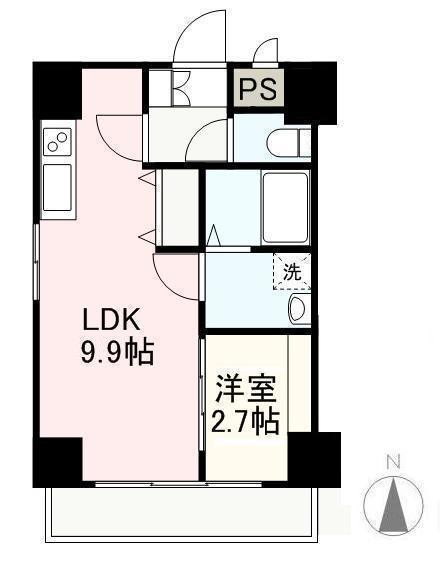 プレシャスタイム亀井町(1LDK/7階)の間取り写真