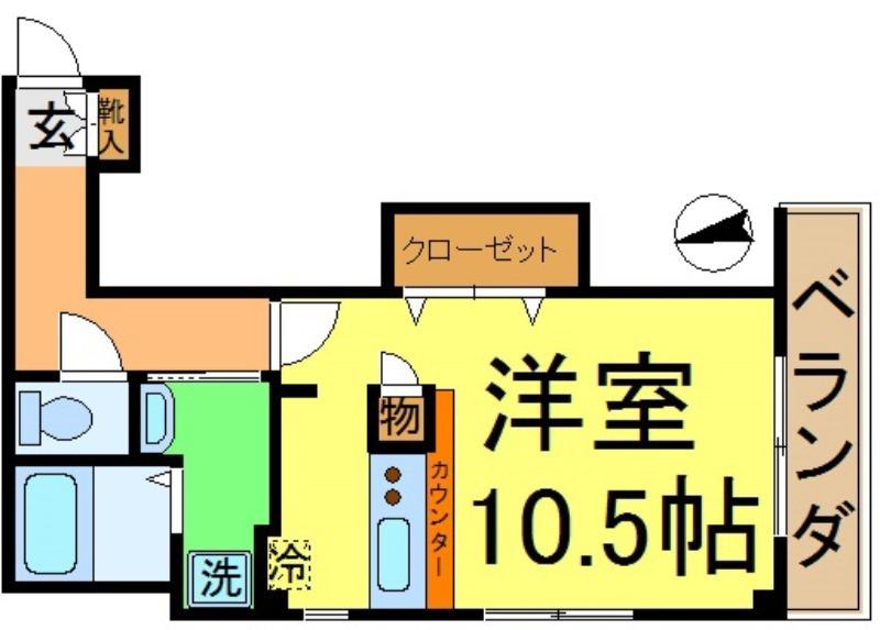 ソレアードYK(ワンルーム/4階)の間取り写真
