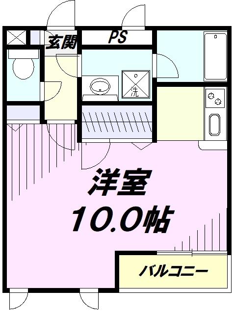 T.S.COURT(ワンルーム/1階)の間取り写真